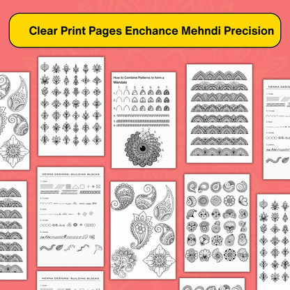 150+ Mehndi Practice Printable Sheets – Step-by-Step Design Workbook (Instant Digital PDF)