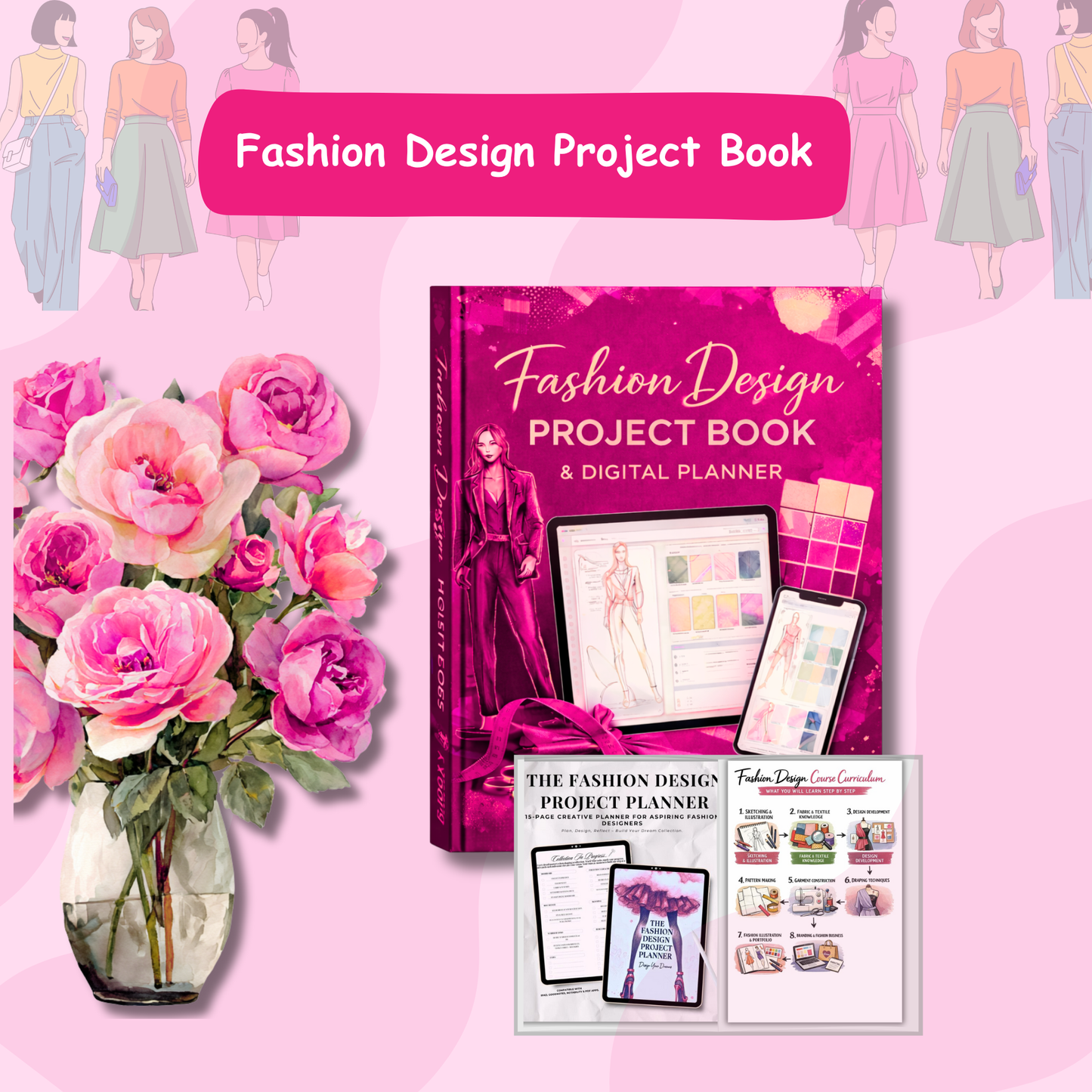 Fashion Design Project Book & Digital Planner – From Sketch to Collection