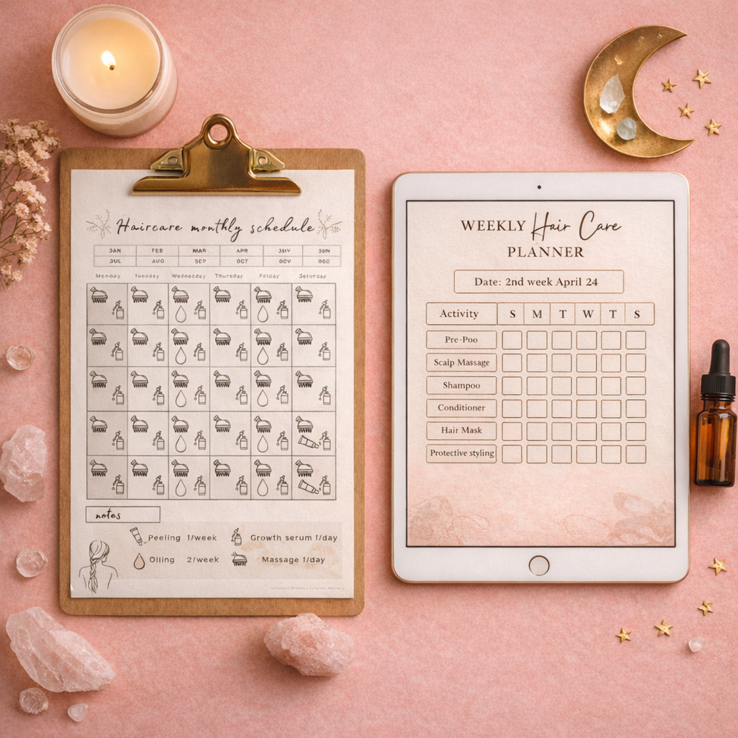 Hair Care Routine Planner – Plan, Track & Grow Healthy Hair