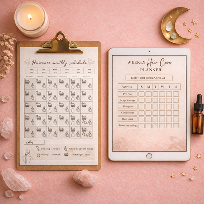 Hair Care Routine Planner – Plan, Track & Grow Healthy Hair