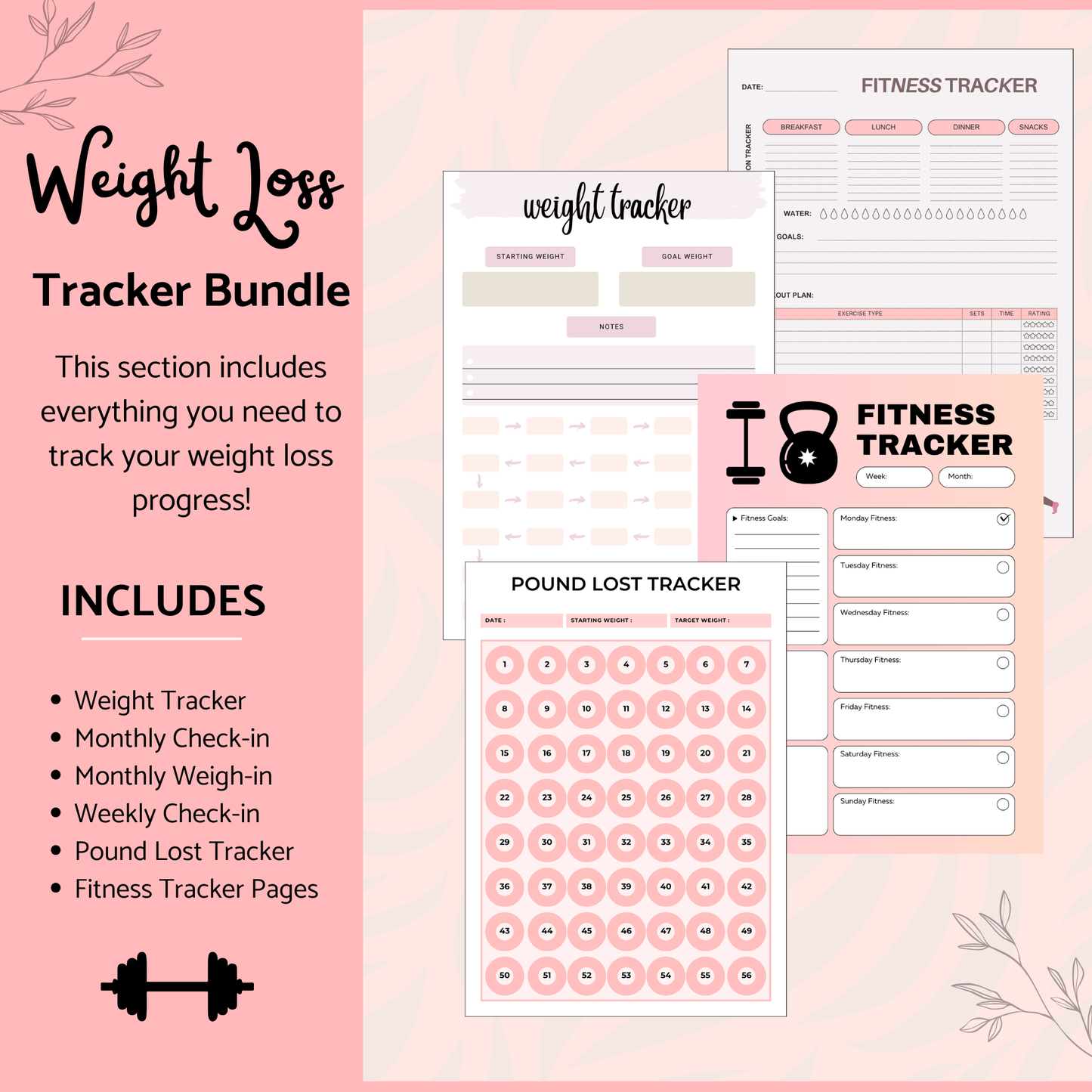 Weight Loss Planner & Tracker Bundle – Plan, Track & Stay Consistent