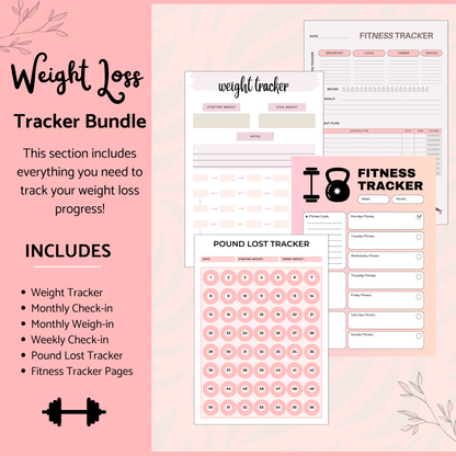 Weight Loss Planner & Tracker Bundle – Plan, Track & Stay Consistent