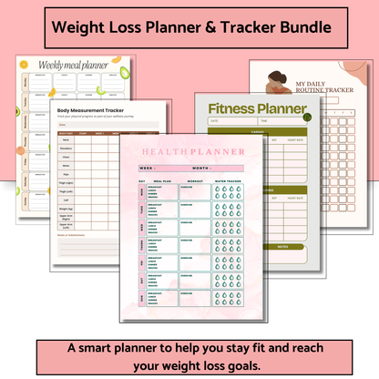 Weight Loss Planner & Tracker Bundle – Plan, Track & Stay Consistent