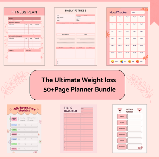 Weight Loss Planner & Tracker Bundle – Plan, Track & Stay Consistent